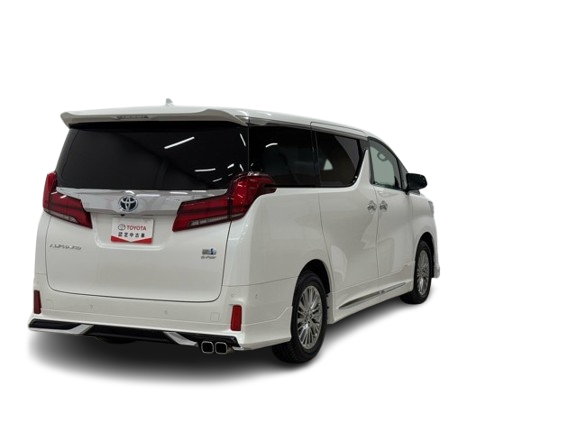 Toyota Alphard Hybrid rear view used luxury minivan from Japan
